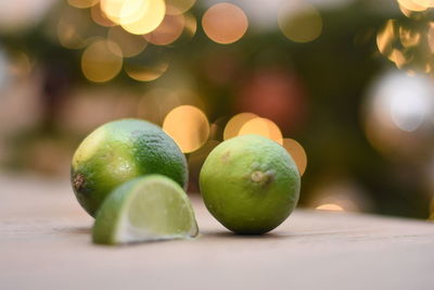 Close-up of fruits on table