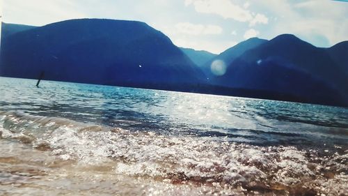 Scenic view of lake against mountains