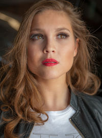 Close-up portrait of young woman