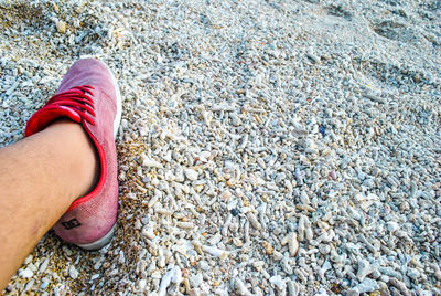 Low section of woman on rock