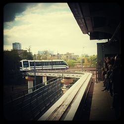 Train on railroad station platform