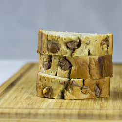 Close-up of chocolate cake on table