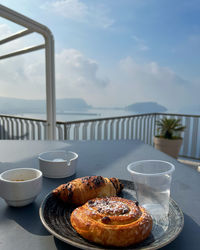 Close-up of food on table