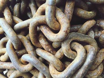 Full frame shot of rusty chain