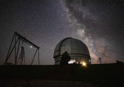 Milky way with big telescope alt-azimuthal