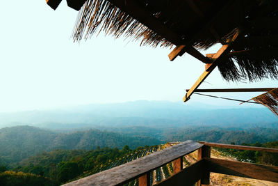 Scenic view of mountains against clear sky