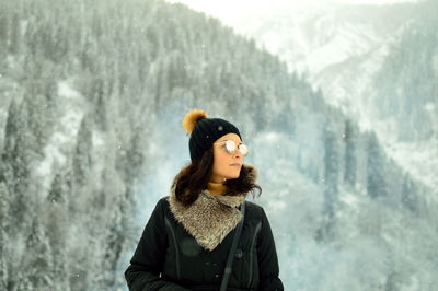 Portrait of a young woman in forest