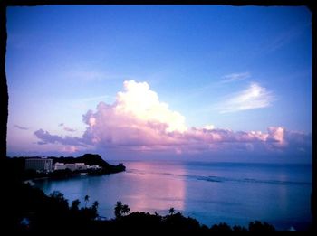 Scenic view of sea at sunset