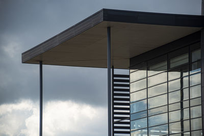 Low angle view of modern building against sky