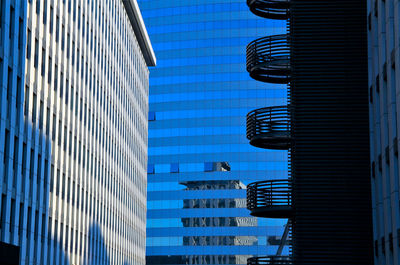 Reflection of mirrored buildings in the eur district of rome