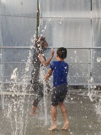 Children playing in water