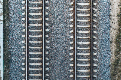 Directly above shot of railroad tracks