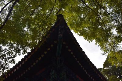 Low angle view of temple against sky