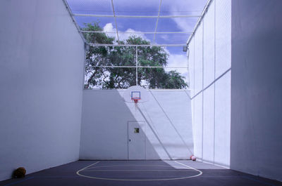 Basketball court in sunny day