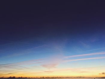 Low angle view of vapor trail in sky