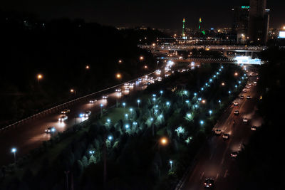 Illuminated street light at night