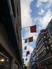 Low angle view of buildings against sky