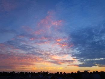 Scenic view of dramatic sky during sunset