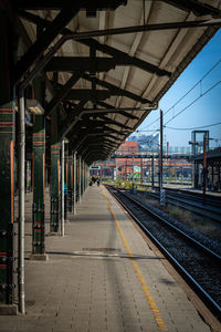 Empty railroad station platform