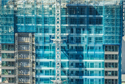 Low angle view of modern buildings in city