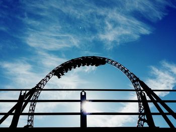 Low angle view of built structure against blue sky