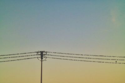 Low angle view of power lines