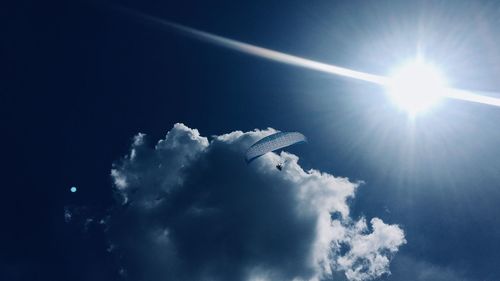 Low angle view of vapor trail in sky