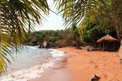 Scenic view of beach against sky