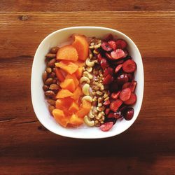 Directly above shot of food in bowl