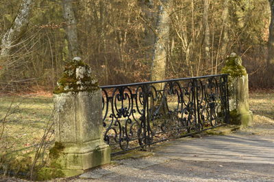 Wooden gate in forest