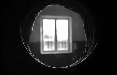 View of building through window