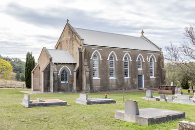 View of cemetery against sky