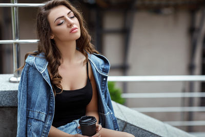 Young woman looking away