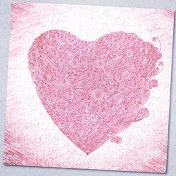 Close-up of heart shape on pink paper