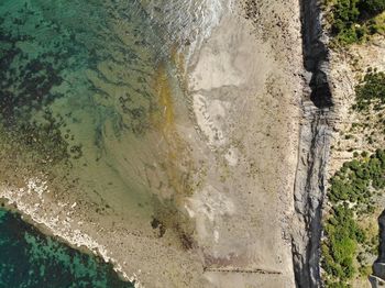 High angle view of sea shore