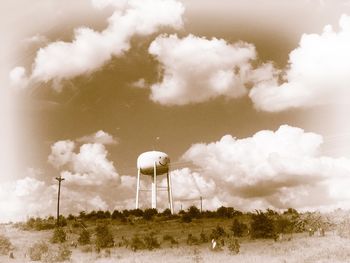 Smiley face on water tower