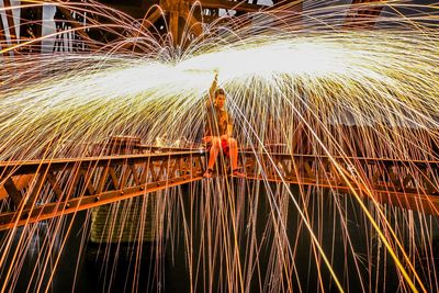 Man working at night