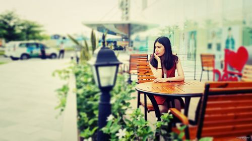 Close-up of young woman