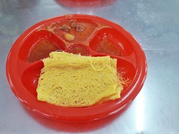 Close-up of dessert in plate on table