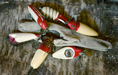 Close-up high angle view of wood