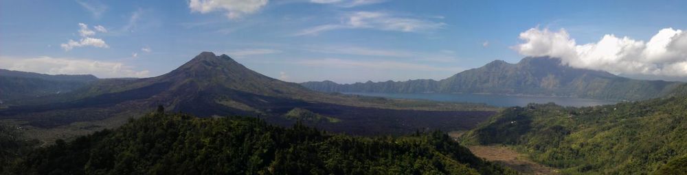 Panoramic view of mountains against sky