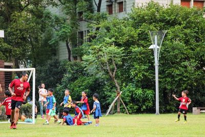 People playing in park