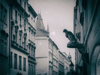 Low angle view of buildings in city