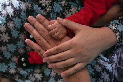 Close-up of baby hand