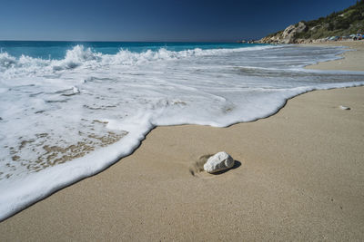 Scenic view of beach against sky