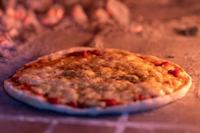 Close-up of pizza on plate