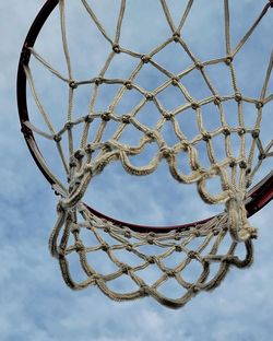 Low angle view of basketball net