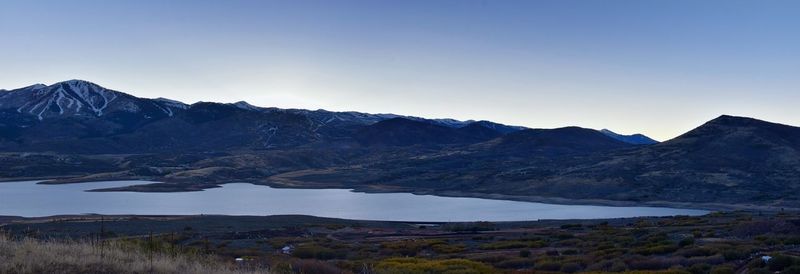 Scenic view of mountains against sky