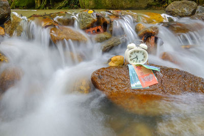 Scenic view of waterfall