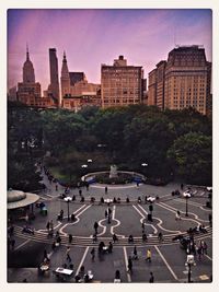 Tourists in city